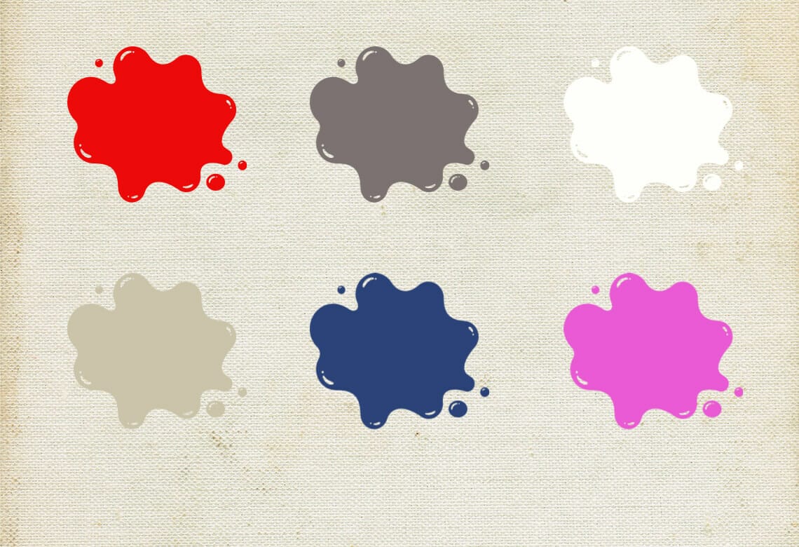 colour splats, fuschia, red, charcoal grey, stone, white and navy