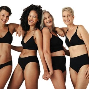 four women of varying sizes and ethnicity