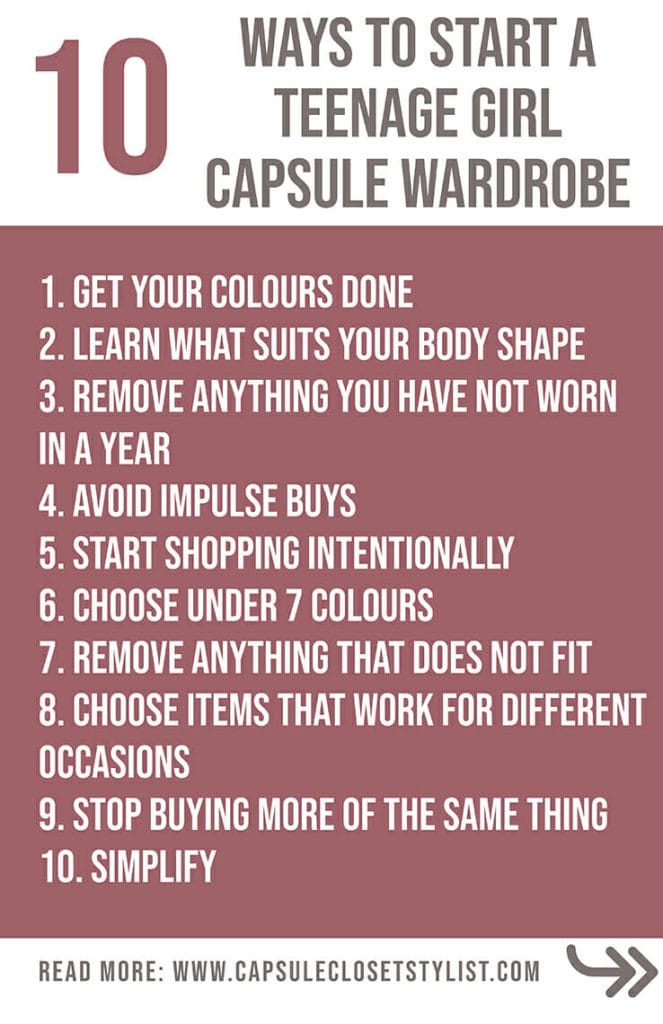 10 ways to start a capsule wardrobe for a teenage girl