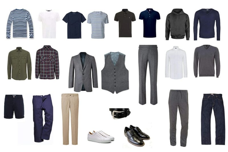 a collection of clothes for a mens capsule