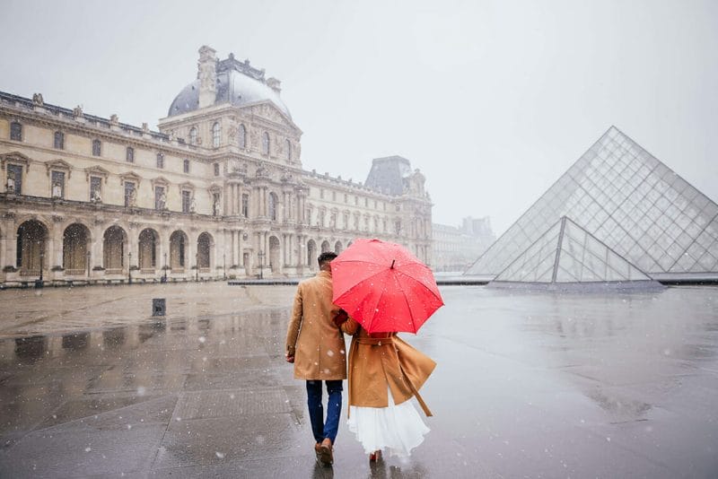 A stylist couple walking in Paris
