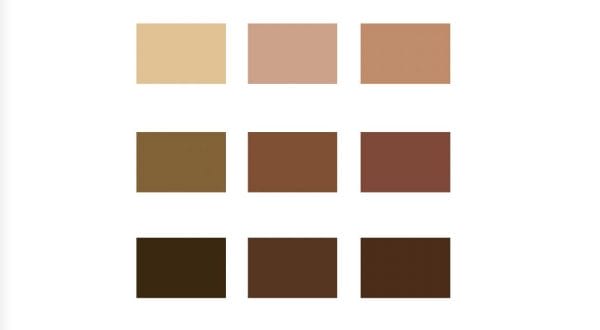 Skin tones in the colour analysis guide