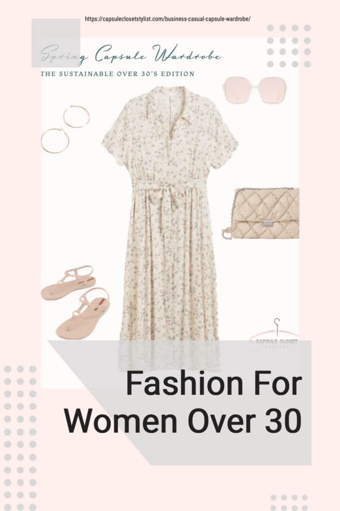 An outfit idea for the the over 30's with a tea dress and bag