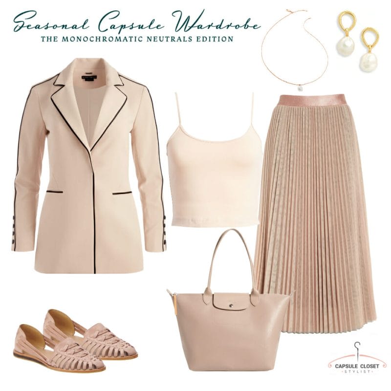 Spring Capsule wardrobe outfit 2022 Monochromatic